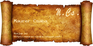 Maurer Csaba névjegykártya